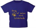 Kinder-T-Shirt mit Print - Honig ist meine neue Schokolade - 12709 dunkelblau - Gr. 86/92
