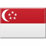 MAGNETBUTTON Länderflagge • SINGAPUR • NEU Gr. ca. 7,5cm x 5,5cm (37822) Metall-Magnet Küchenmagnet