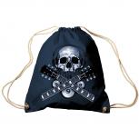 Trend-Bag Turnbeutel Sporttasche Rucksack mit Print - Skull Guitar - TB65308 Navy