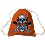 Trend-Bag Turnbeutel Sporttasche Rucksack mit Print - Skull Guitar - TB65308 Orange