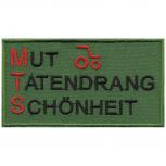 Aufnäher - Mut Tatendrang Schönheit - 01945 - Gr. ca. 11 x 5 cm - Patches Stick Applikation