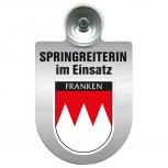 Einsatzschild mit Saugnapf Springreiterin im Einsatz 393836 Region Franken