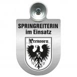 Einsatzschild mit Saugnapf Springreiterin im Einsatz 393836 Region Preussen