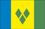 Stockländerfahne - St. Vincent und Grenadinen - Gr. ca. 40x30cm - 77158 - Länderfahne, Dekkofahne, Flagge