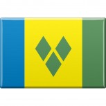 Kühlschrankmagnet - Länderflagge St.Vincent und Grenadinien - Gr.ca. 8x5,5 cm - 37829