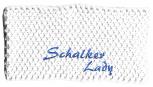 Stirnband im modischen Häkel- Style und Einstickung - Schalker Lady - 56443 weiß