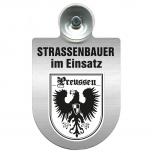Einsatzschild Windschutzscheibe incl. Saugnapf - Straßenbauer im Einsatz - 309464 Region Preussen