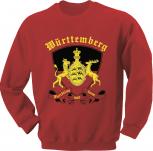Sweatshirt mit Print - Württemberg Emblem - 09026 rot - Gr. S-XXl