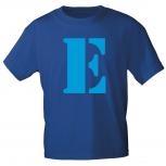 Kinder T-Shirt  mit Print Buchstabe - E - 85130 Royalblau Gr. 110-164