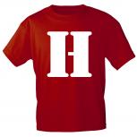 Kinder T-Shirt  mit Print Buchstabe - H - 85130 Rot Gr. 110-164