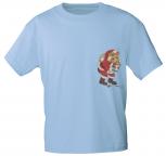 T-Shirt mit Print - Bär - Weihnachten - 12484 - versch. Farben zur Wahl - hellblau / L
