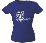 Girly-Shirt mit Print - Lustkauf - versch. farben zur Wahl - blau / XL