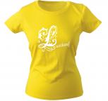 Girly-Shirt mit Print - Lustkauf - versch. farben zur Wahl - gelb / L