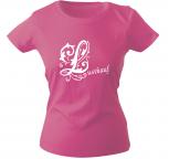 Girly-Shirt mit Print - Lustkauf - versch. farben zur Wahl - rosa / XL