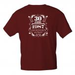 T-Shirt mit Rückenprint - 30 Jahre - 1987 Legenden am Start - 12882 dunkelrot - Gr. S