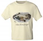 T-Shirt Print Katze Kätzchen i don´t do mornings! KA186 naturfarben Gr. S-3XL