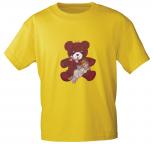 T-Shirt mit Print - Teddy Bär - 06948 - versch. Farben zur Wahl - gelb / XL