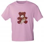 T-Shirt mit Print - Teddy Bär - 06948 - versch. Farben zur Wahl - rosa / L