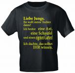 T-Shirt mit Print - Liebe Jungs... - 12951 schwarz - Gr. XL