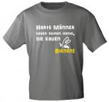 T-Shirt mit Print - Harten Männer essen Bienen - 10925 dunkelgrau - Gr. XXL