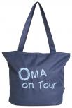 Umhängetasche mit Einstickung dunkelblau- Oma on Tour - 08974 - Eikaufstasche Bag