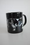 Tasse Kaffeebecher mit Print Kuh Bulle Rind Ochse 57431 schwarz