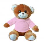 Teddybär Teddy braun mit T-Shirt in rosa - Gr. ca. 26 cm - 27999