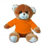 Teddybär Teddy braun mit T-Shirt in orange - Gr. ca. 26 cm - 27999