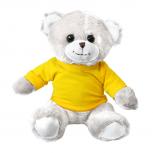 Teddybär Teddy weiß mit T-Shirt in gelb - Gr. ca. 26 cm - 27999
