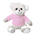 Teddybär Teddy weiß mit T-Shirt in rosa - Gr. ca. 26 cm - 27999