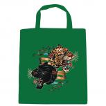 Baumwolltasche mit Print - Leopard - Panther - B12679 grün