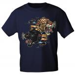 T-Shirt mit Print - Leopard Panther Banner 12679 Gr. schwarz / XXL