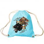 Trend-Bag Turnbeutel Sporttasche Rucksack mit Print - Leopard und Panther - TB12669 hellblau