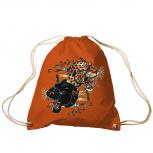 Trend-Bag Turnbeutel Sporttasche Rucksack mit Print - Leopard und Panther - TB12669 Orange