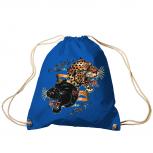 Trend-Bag Turnbeutel Sporttasche Rucksack mit Print - Leopard und Panther - TB12669 Royal