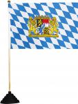 Tischflagge - Bayern Wappen - 07557 blau-weiß