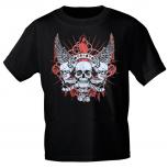 T-Shirt mit Print Totenkopf Skull Life is to short - 10223 schwarz Gr. M