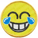 Aufnäher - Smiley mit Freudentränen - 21714 - Gr. ca. 6 cm - Patches Stick Applikation