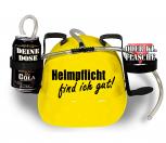 Trinkhelm Spaßhelm mit Printmotiv - Helmfplicht find ich gut  - 11844 - versch. Farben zur Wahl gelb