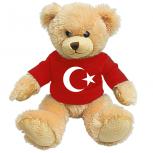 Teddybär Braun mit rotem Shirt - TÜRKEI - 27191 Gr. ca. 26cm