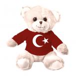 Teddybär Weiß mit rotem Shirt - TÜRKEI - 27192 Gr. ca. 26cm