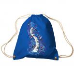 Trend-Bag Turnbeutel Sporttasche Rucksack mit Print -Klavier und Vögel - TB09018 Royal