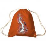 Trend-Bag Turnbeutel Sporttasche Rucksack mit Print -Klavier und Vögel - TB09018 Orange