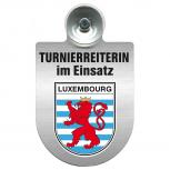 Einsatzschild mit Saugnapf Turnierreiterin im Einsatz 309478 Region Luxembourg