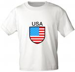 Kinder T-Shirt mit Print - USA - 76180 - weiß 86/92