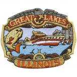 AUFNÄHER - Great Lakes Illinois - 04531 - Gr. ca. 8,5 x 7 cm - Patches Stick Applikation