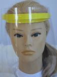 Klarsicht Gesichtschutz Gesichtsvisier aus Kunststoff mit Wunschname gelb