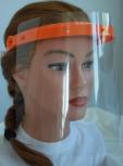 Klarsicht Gesichtschutz Gesichtsvisier aus Kunststoff mit Wunschname Orange