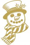 Wandtattoo Dekorfolie Schneemann WD0804 - gold / 175cm