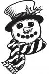 Wandtattoo Dekorfolie Schneemann WD0804 - schwarz / 175cm